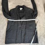 Coldwater Creek  100‎ Linen Blazer Jacket Pockets Open Front Black Size L Career Photo 5