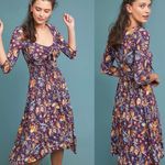 Anthropologie EUC  Maeve Beloved Dress Purple Floral Size Medium Retail $148.00 Photo 1