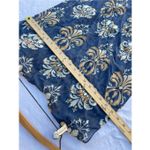 National Portrait Gallery 100% silk crepe Fleur De Lis scarf 58” X 18”. Blue Photo 2