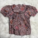 Madewell Yoked Puff-Sleeve Top in Bali Blooms floral damask shortsleeve Cotton blouse Photo 2