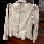 INC Vintage Washed Denim Blazer Jacket sz Large P Gray Photo 5