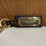 Tiganello Brown Bag Or Car Key Clip Genuine Leather W/Metal Plate Gold Photo 2