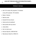 Varley  Alisa Zip-Through Midlayer Sweater in Rainy Day Photo 2