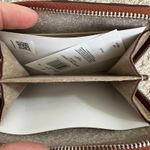 Coach Zip Around Wallet In Wavy Stripe Upcrafted Leather Black/Saddle NWT Photo 3