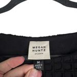 Megan Huntz Atlanta Black Windowpane 3/4 Sleeve Midi Dress Medium M Sheer USA Photo 4