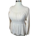 Madewell  Plush Square Neck Smocked Blouse XXL Cream Ivory Milkmaid Babydoll Boho Photo 4