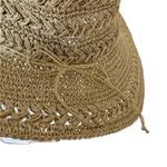 Scala Women’s Woven Crocheted Packable Raffia Paper Tan Sun Hat Bow One Size Photo 3