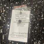 Little Mistress black long sleeve sequin pleated dress gunmetal Party New Sz 6 Photo 6