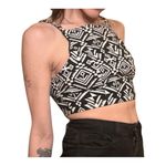 Cotton Express small bralette-style crop tops vibrant Aztec print black & white tribal print​ Photo 6
