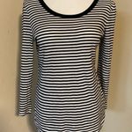 Michael Stars Striped Long Sleeve Shirt Black White one size Photo 1