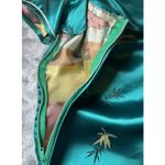 Japan Kimono Chinese Cheongsam Green Satin Oriental Womens Size 40 Zip Vintage Photo 10