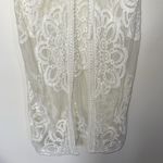 Piazza‎ Italia Lace Kimono Cover Up White Sheer Floral Made in Italy Size L Photo 4