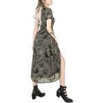 Disturbia Gloriana Floral Print Chiffon Midaxi Wrap Dress size 8 Midi Maxi NWT Gray Photo 1