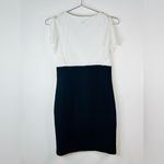 Enfocus Studio  White and Black Sheath Dress with Ruched Top Open Ruffle Size 4 Photo 6