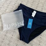 Cupshe  Navy And Black Reversible High Waisted Bikini Bottoms Photo 1