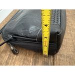 MC Black‎ Leather Patchwork Crossbody Bag Braided Trim Vintage Designer Black Photo 8