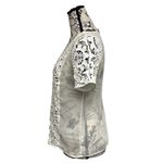 American Eagle  Sheer Crochet Lace Blouse Women’s M Boho Coastal Beach Ethereal Photo 3