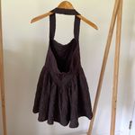 ZARA NWT Textured Halter Neck Drop Waist Corset Mini Dress in Chocolate Brown - M Photo 7