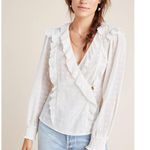 Maeve Anthropologie Laila Romantic Ruffled Eyelet Lace Wrap Blouse 14 Photo 0