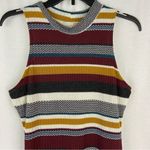 Gianni Bini Striped Sleeveless Lined Sweater Dress Bodycon Jewel Tones Large NEW Photo 2