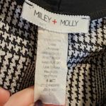 Miley + Molly Houndstooth Plaid Blouse Bow Tie Neck Academia Black White Large Photo 4