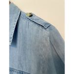 Blue Island  Romper Shortalls Women's Chambray Button Up Sleeves M Resort Beach‎ Photo 2