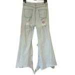 Purple Candy Unique Denim High Rise Extreme Distressed Flares Light Wash, Sz XL Blue Photo 1