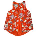 Rachel Roy Racehel Roy Orange Floral Sleeveless Top, M Photo 1