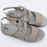 Jbu by Jambu Mabel Vegan Slingback Sandals Taupe Denim Textured Women's Size 11 Photo 1