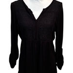 Cable & Gauge  Elegant Black Textured Blouse‎ Photo 0
