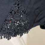 all about eve Black Long Bell Sleeve Wide Neck Crochet Detail Romper Size M Photo 4