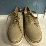 Chelsea and Violet  IRENA Size 9.5 Tan Suede W/ Gold Lace Up Platform Oxfords Photo 2
