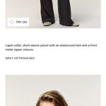 ZARA NWT 2 piece matching pants set charcoal gray zipper front collared top Photo 14