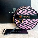 Versace NWT La Greca Pink Round Micro Pouch Belt Bag Photo 5