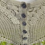 Free People  Floral Coastline Cottagecore Crochet Lime Dress Rare W-688 Sz 2 Photo 7