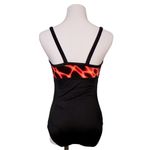 A & H Sportswear On Fire Black Tank 1pc Swimsuit Built in Bra sz MEDIUM (8 Photo 1