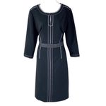 Etcetera Black dress with white contrast stitching and 3/4 sleeves Photo 1