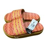 Adidas Platform Slides Women's Size 5 Orange Pink Geometric Print Comfort Photo 0