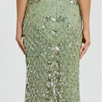Mac Duggal 4908 Green High Neck Sleeveless Beaded Fringe Fitted Gown 8 Photo 1