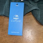 Cupshe Women’s  V-neck, flouncy ruffled hem, baby doll Green tank top size medium Photo 8