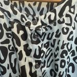 Rebecca Minkoff  Aston Puff-Sleeve Tiered Blouson Mini Dress Blue Leopard Large Photo 5