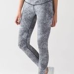 Lululemon Wunder Under Pant (Hi-Rise) Luon Spray Jacquard White Black Size 2 Photo 0