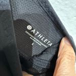 Athleta  Black V-Neck Mesh Sports Bra Sz L Photo 3