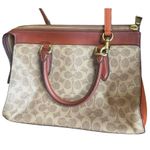 Coach Signature Logo Bond Bag Satchel Coated Canvas Brown Leather Purse 30949 Photo 7