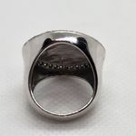 18K GE White Gold & Black Swirl Design Ring (4.75) Silver Photo 5