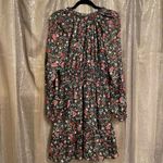Old Navy  Black Floral Gold Stripe Waist-Defined Shine Mini Dress Small Tall NWT Photo 1