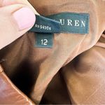 Ralph Lauren  Black Label Cognac Luxury Saddle Lambskin
Leather Skirt Sz 12 Photo 12