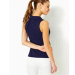 Lilly Pulitzer  Luxletic Frill Detail Athletic Tank Top Collared Navy Blue XS Photo 2