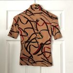 Tahari  Equestrian Belt Print Turtleneck Sz XS Photo 3