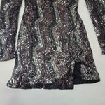 Michael Costello  Leanne Mini Dress in Metallic Silver XS Photo 3